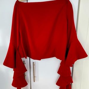 GRACIA off-the shoulder Ruffle Sleeve Top